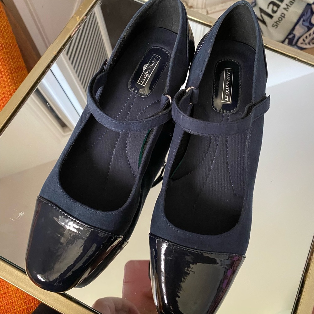 Laura Scott Navy Mary Janes
